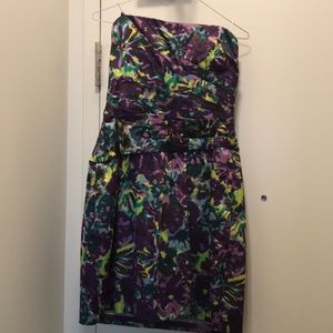 Floral strapless BCBG dress size 8